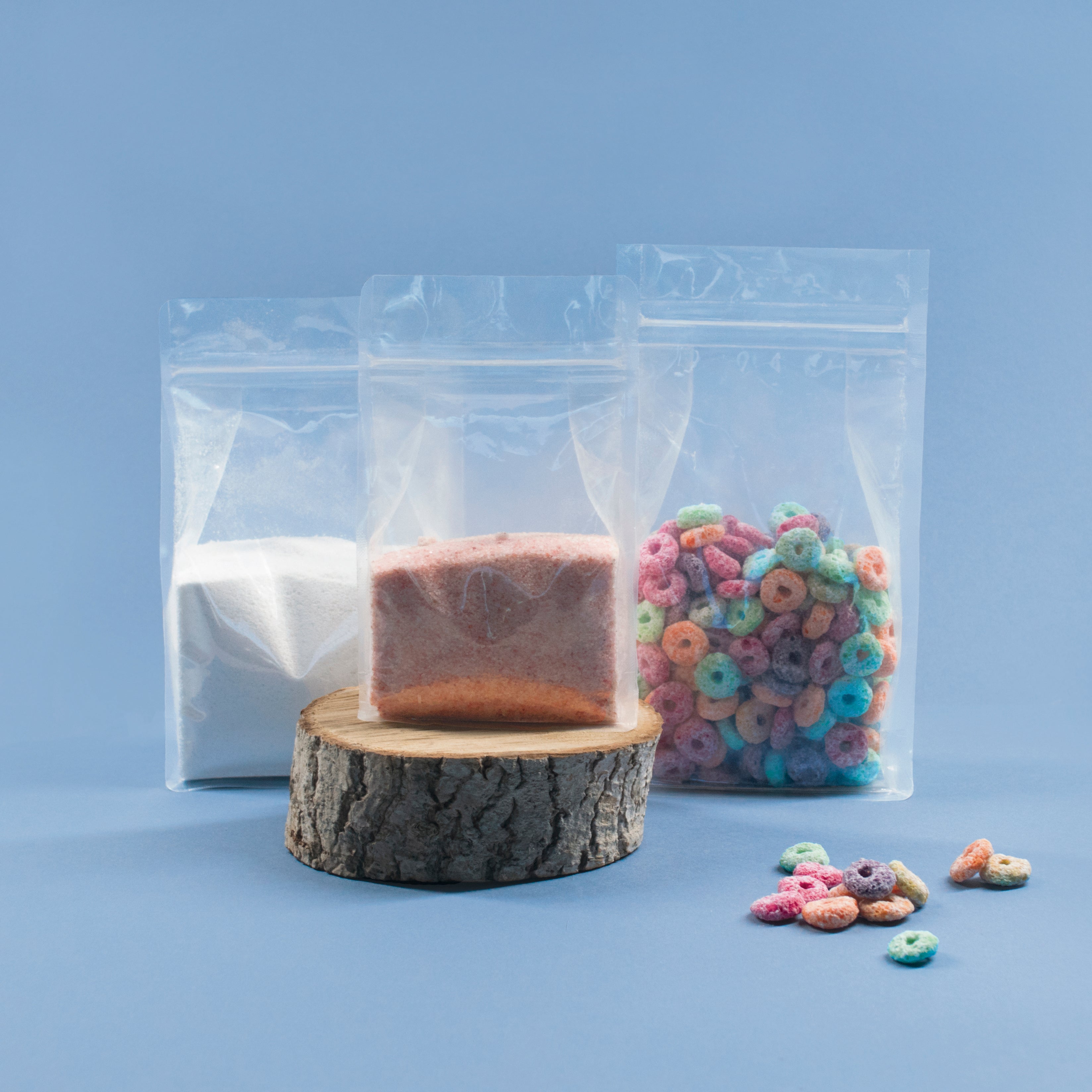 Clear Flat Bottom Pouch with Tear Notch & Resealable Zip - Titan Packaging